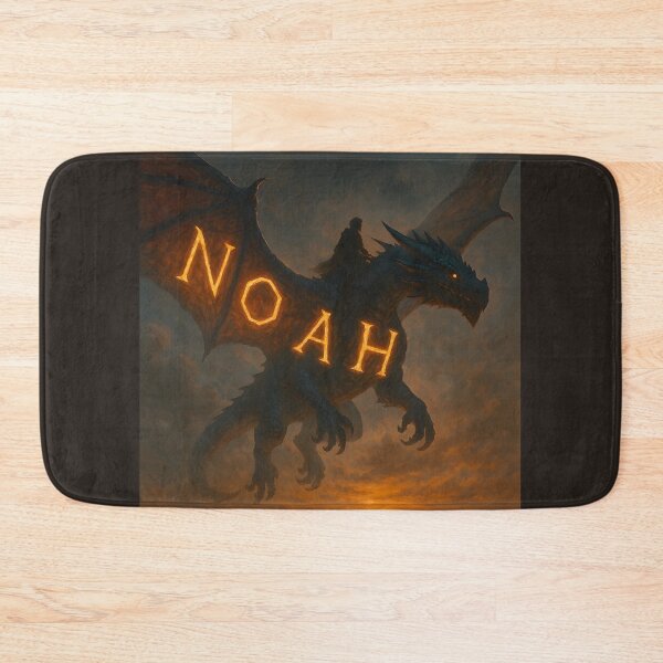 Item preview, Noah Dragon Rider Art – Glowing Rune Name on Dragon Wings Fantasy Design designed and sold by VoidBloom Studio.