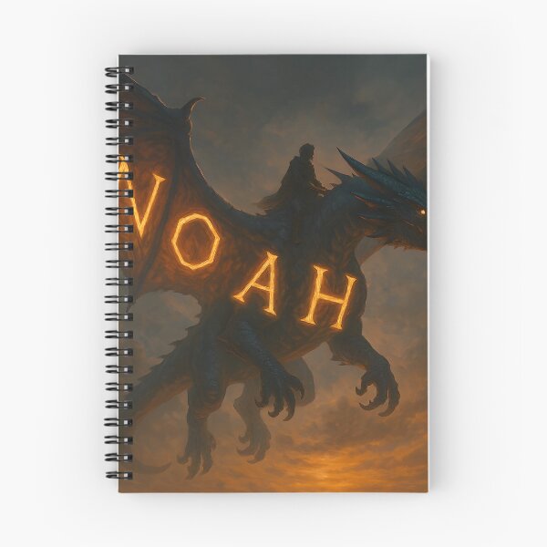 Item preview, Noah Dragon Rider Art – Glowing Rune Name on Dragon Wings Fantasy Design designed and sold by VoidBloom Studio.