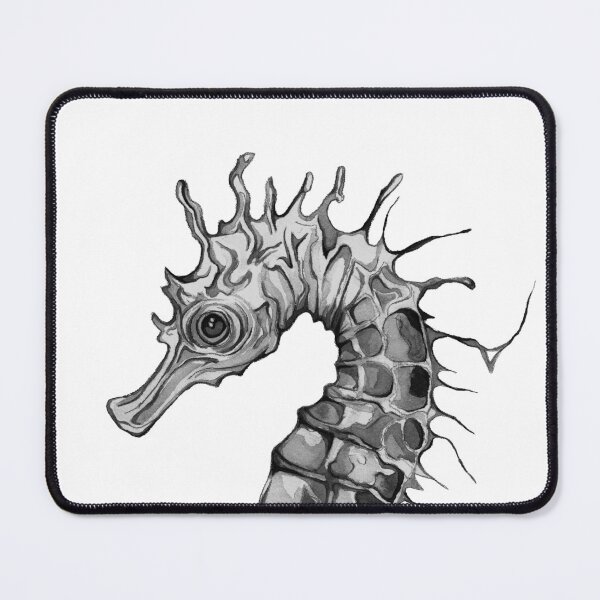 Item preview, Black and White Seahorse designed and sold by Coastal Watercolors by Laura.