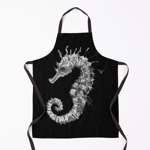 Item preview, Black and White Seahorse designed and sold by Coastal Watercolors by Laura.