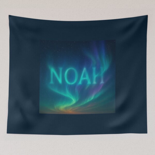 Item preview, Noah Aurora Borealis Art – Northern Lights Name Design in Night Sky designed and sold by VoidBloom Studio.