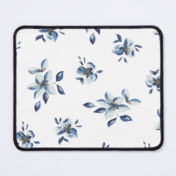 Item preview, White blue small flowers designed and sold by LiskoDesign.