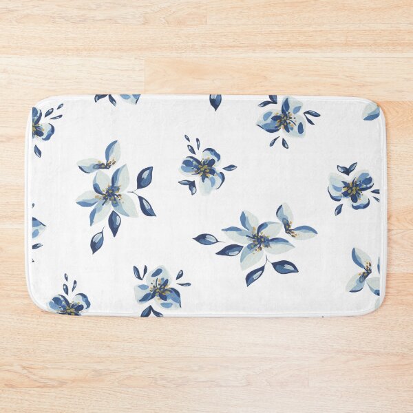 Item preview, White blue small flowers designed and sold by LiskoDesign.