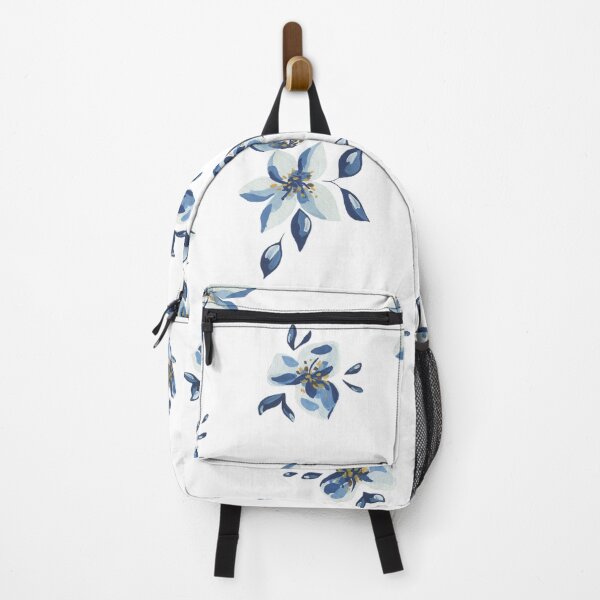 Item preview, White blue small flowers designed and sold by LiskoDesign.