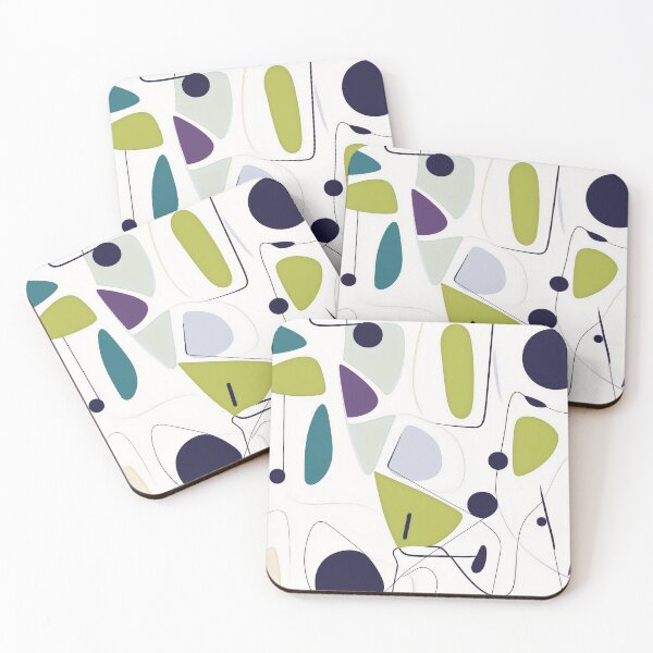 Item preview, Mid-Century Modern Abstract in Teal and Chartreuse designed and sold by vfxbear.