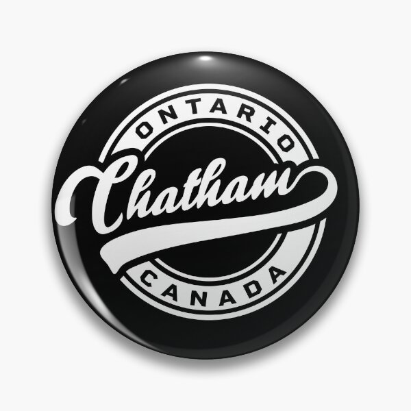 Item preview, Chatham Ontario Canada round baseball logo style in white color designed and sold by Jdawnink.