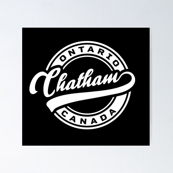 Item preview, Chatham Ontario Canada round baseball logo style in white color designed and sold by Jdawnink.
