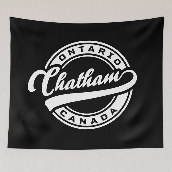 Item preview, Chatham Ontario Canada round baseball logo style in white color designed and sold by Jdawnink.