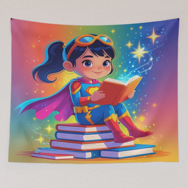 Item preview, Reading Is My Superpower - Cute Superhero Girl Book Lover Illustration designed and sold by jeanstore444.