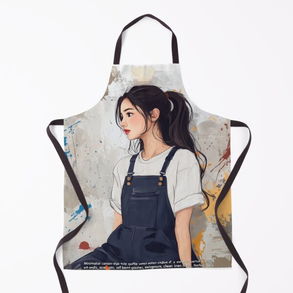 Item preview, Minimalist cartoon-style creative artist with overalls designed and sold by Inkora-Art.