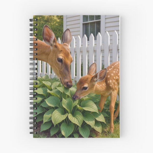 Item preview, Doe and Fawm Eating Hosta Plants designed and sold by Maria Dryfhout.