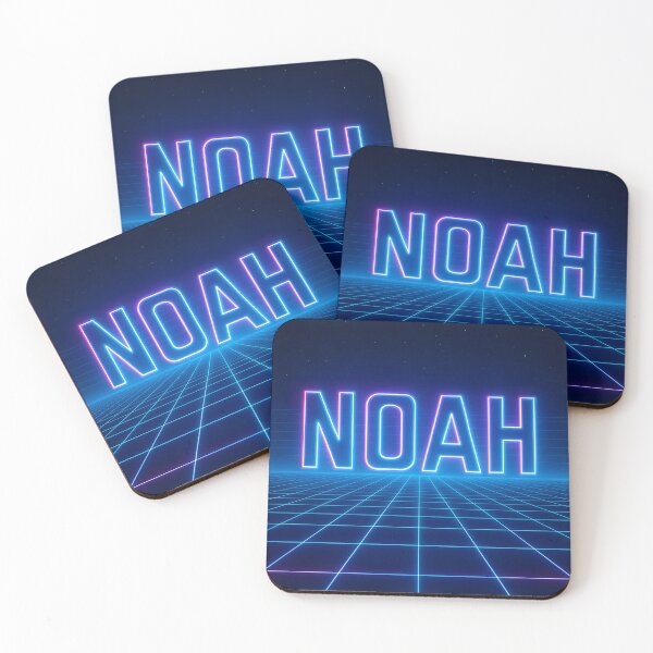 Item preview, Noah Digital Grid Neon Art – Retro Futuristic Cyber Name Design designed and sold by VoidBloom Studio.