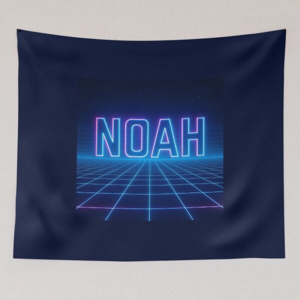 Item preview, Noah Digital Grid Neon Art – Retro Futuristic Cyber Name Design designed and sold by VoidBloom Studio.