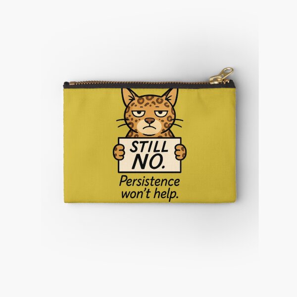 Item preview, Still No. Persistence Won’t Help – Tired Leopard Cat Design for Boundaries & Mental Clarity designed and sold by JustMeditateIt.