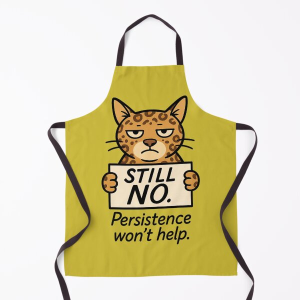 Item preview, Still No. Persistence Won’t Help – Tired Leopard Cat Design for Boundaries & Mental Clarity designed and sold by JustMeditateIt.