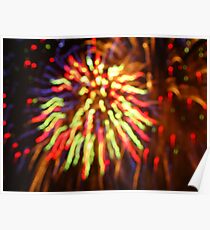 Multi-coloured fireworks Poster
