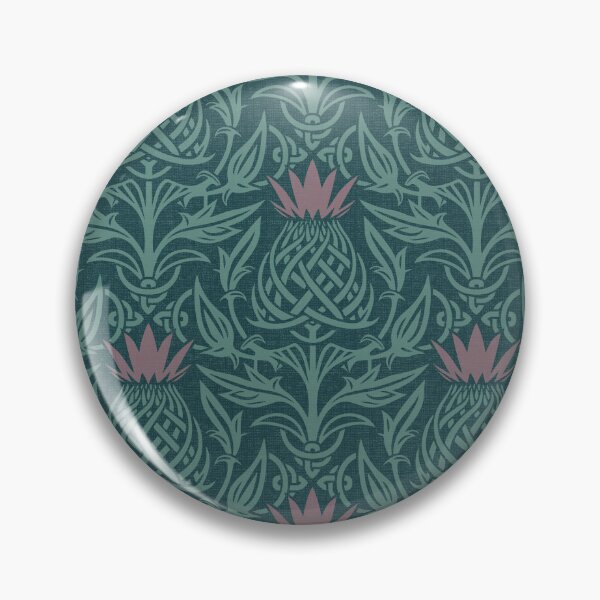 Item preview, Thistle geometric floral pattern. Dark teal. designed and sold by iclipart.