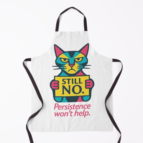 Item preview, Still No. Persistence Won’t Help – Bold Techno-Deco Cat Design for Fierce Boundaries designed and sold by JustMeditateIt.
