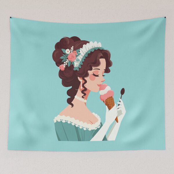 Item preview, Victorian Lady Eating Ice Cream – 19th Century Dessert Art designed and sold by MAGICKEY2024.