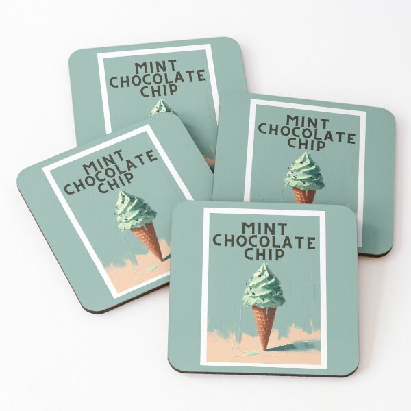 Item preview, Mint Chocolate Chip Ice Cream- Vintage Illustration designed and sold by SHELOPS.