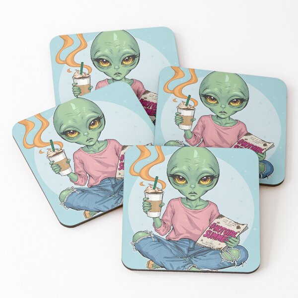 Item preview, Confused Alien with Pumpkin Spice Latte designed and sold by Soft Rebellion.