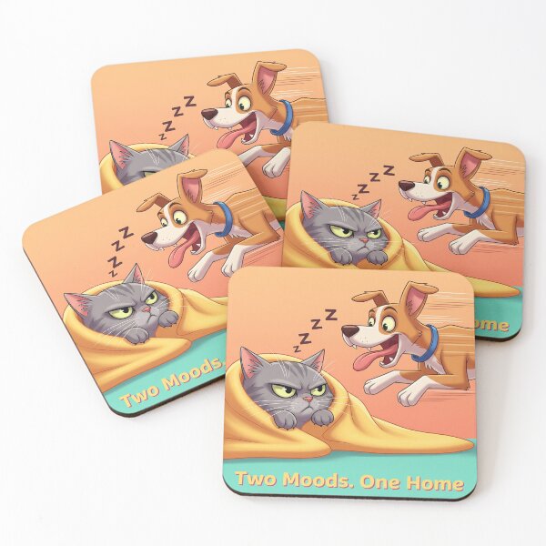 Item preview, Grumpy Cat and Energetic Dog designed and sold by InkNoColor.