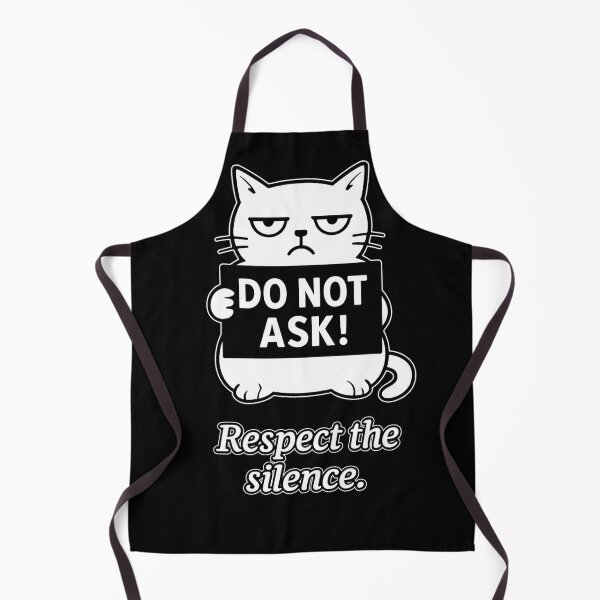 Item preview, Do Not Ask! Respect the Silence – Minimalist Cat Design for Quiet Boundaries designed and sold by JustMeditateIt.