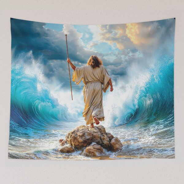 Item preview, Red Sea Crossing: Moses Parting the Waters | Exodus 14:21-23 designed and sold by AngelottiCR.