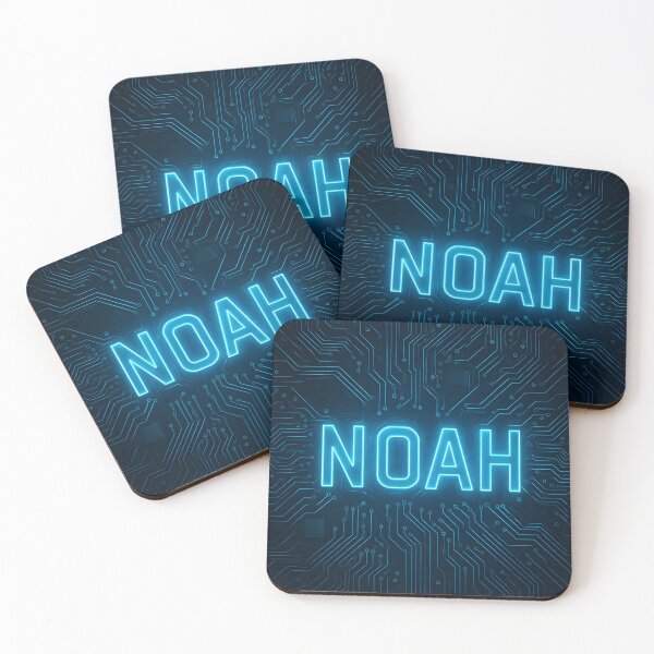 Item preview, Noah Circuit Board Tech Art – Futuristic AI Name Design in Glowing Neon designed and sold by VoidBloom Studio.