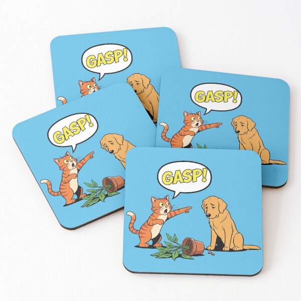 Item preview, Cat Blames Dog for Plant Mess designed and sold by InkNoColor.