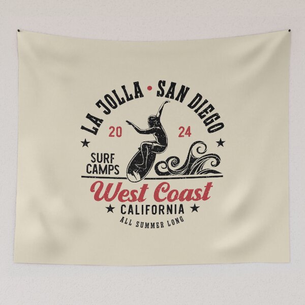 Item preview, Surf La Jolla Surfing San Diego West Coast California designed and sold by eclecTEEq.