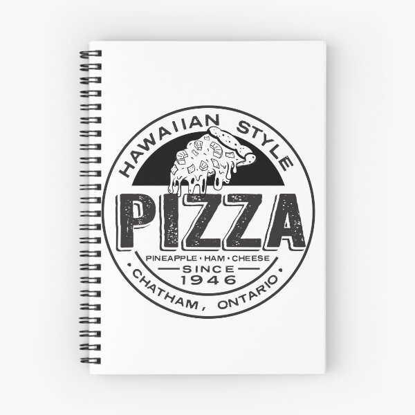 Item preview, Chatham Ontario Canada round Hawaiian Pizza logo style in white color designed and sold by Jdawnink.