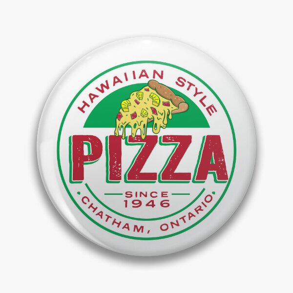 Item preview, Chatham Ontario Canada round Hawaiian Pizza logo style designed and sold by Jdawnink.