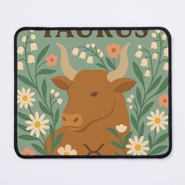 Item preview, Taurus Zodiac Sign Art Print and Sticker – Floral Bull Astrology Gift for Earth Signs designed and sold by Andrea Lauren.