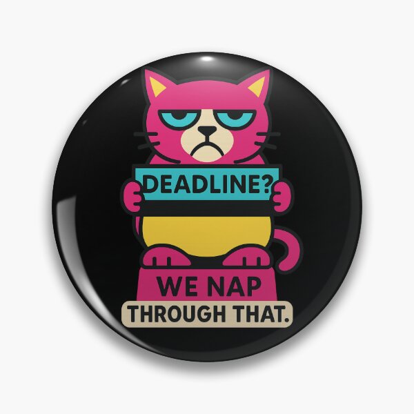 Item preview, Deadline? We Nap Through That – Techno-Deco Cat Design for Burnout & Procrastinators designed and sold by JustMeditateIt.