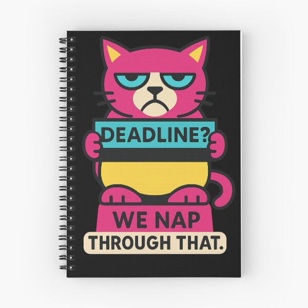 Item preview, Deadline? We Nap Through That – Techno-Deco Cat Design for Burnout & Procrastinators designed and sold by JustMeditateIt.