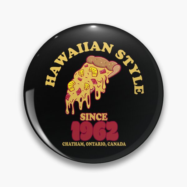 Item preview, Chatham Ontario Canada invented Hawaiian Pizza slice logo style designed and sold by Jdawnink.