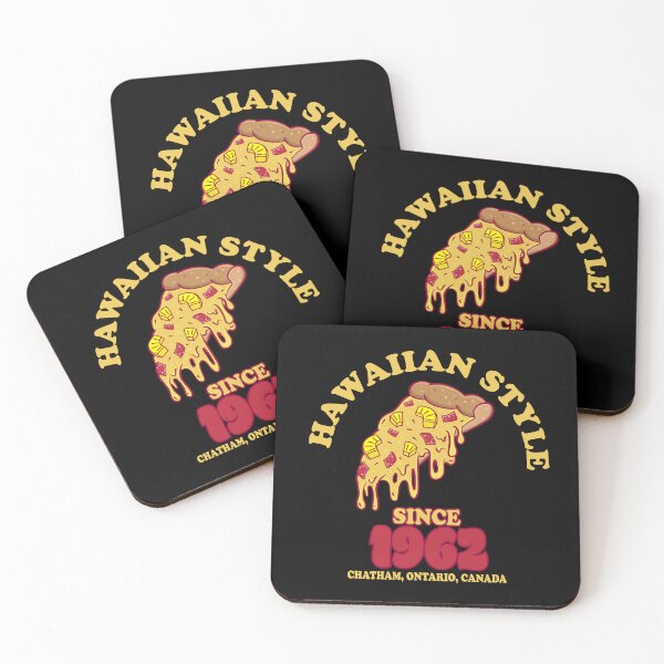 Item preview, Chatham Ontario Canada invented Hawaiian Pizza slice logo style designed and sold by Jdawnink.