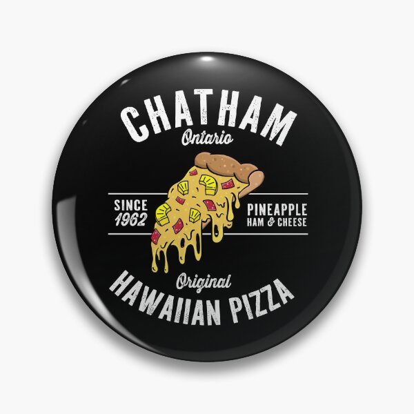 Item preview, Chatham Ontario Canada invented Hawaiian Pizza slice logo style designed and sold by Jdawnink.
