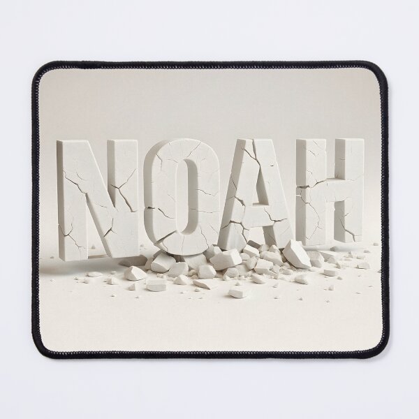 Item preview, Noah Breaking Apart 3D Design – Symbolic Cracked Name Sculpture Art designed and sold by VoidBloom Studio.