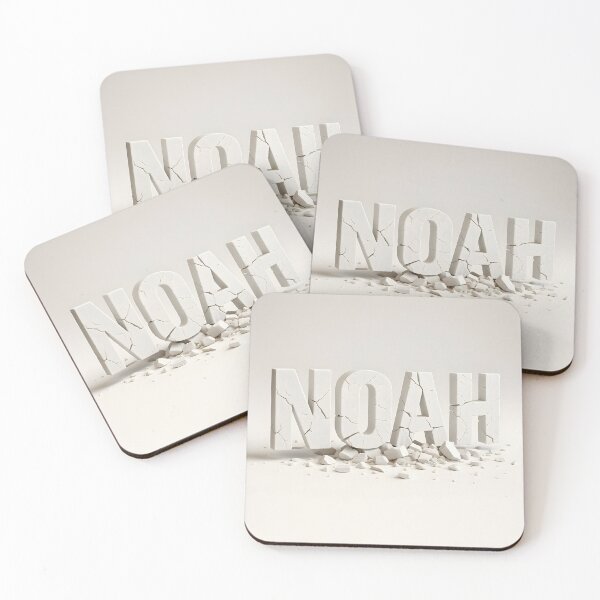 Item preview, Noah Breaking Apart 3D Design – Symbolic Cracked Name Sculpture Art designed and sold by VoidBloom Studio.