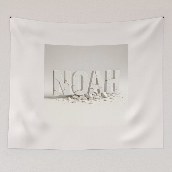 Item preview, Noah Breaking Apart 3D Design – Symbolic Cracked Name Sculpture Art designed and sold by VoidBloom Studio.