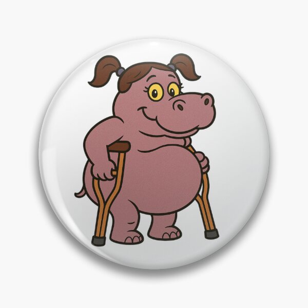 Item preview, A Hippo With Crutches and Ponytails  designed and sold by 2competent4life.