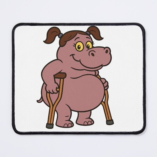 Item preview, A Hippo With Crutches and Ponytails designed and sold by 2competent4life.
