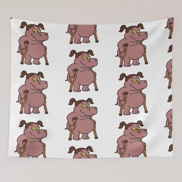 Item preview, A Hippo With Crutches and Ponytails  designed and sold by 2competent4life.
