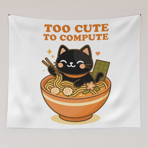 Item preview, Too Cute To Compute Noodle Cat Edition designed and sold by Rorospirit.