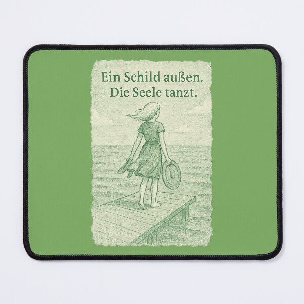Item preview, Ein Schild außen. Die Seele tanzt. – Poetic German Quote Print for Inner Peace & Reflection designed and sold by JustMeditateIt.