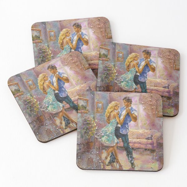 Item preview, Salsa Dancing Figures Couple in Love Modern Textured Painting designed and sold by Dariia Zhyrova.