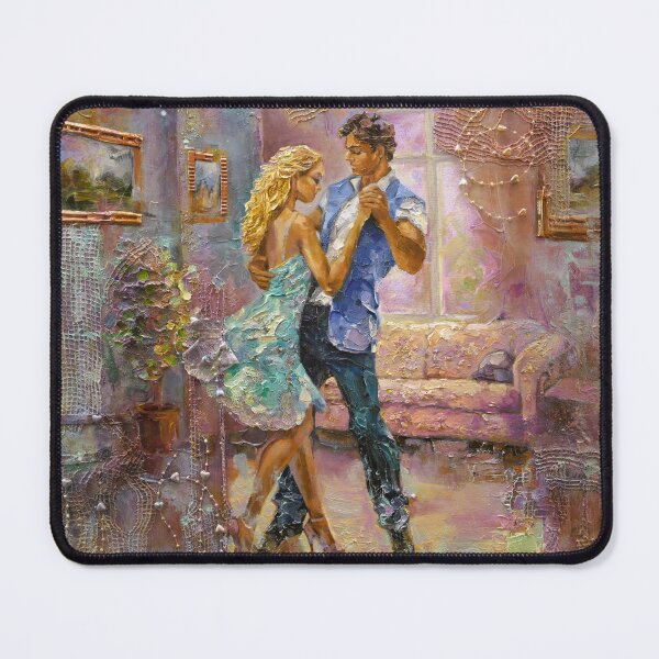 Item preview, Salsa Dancing Figures Couple in Love Modern Textured Painting designed and sold by Dariia Zhyrova.