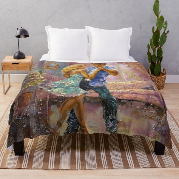Item preview, Salsa Dancing Figures Couple in Love Modern Textured Painting designed and sold by Dariia Zhyrova.